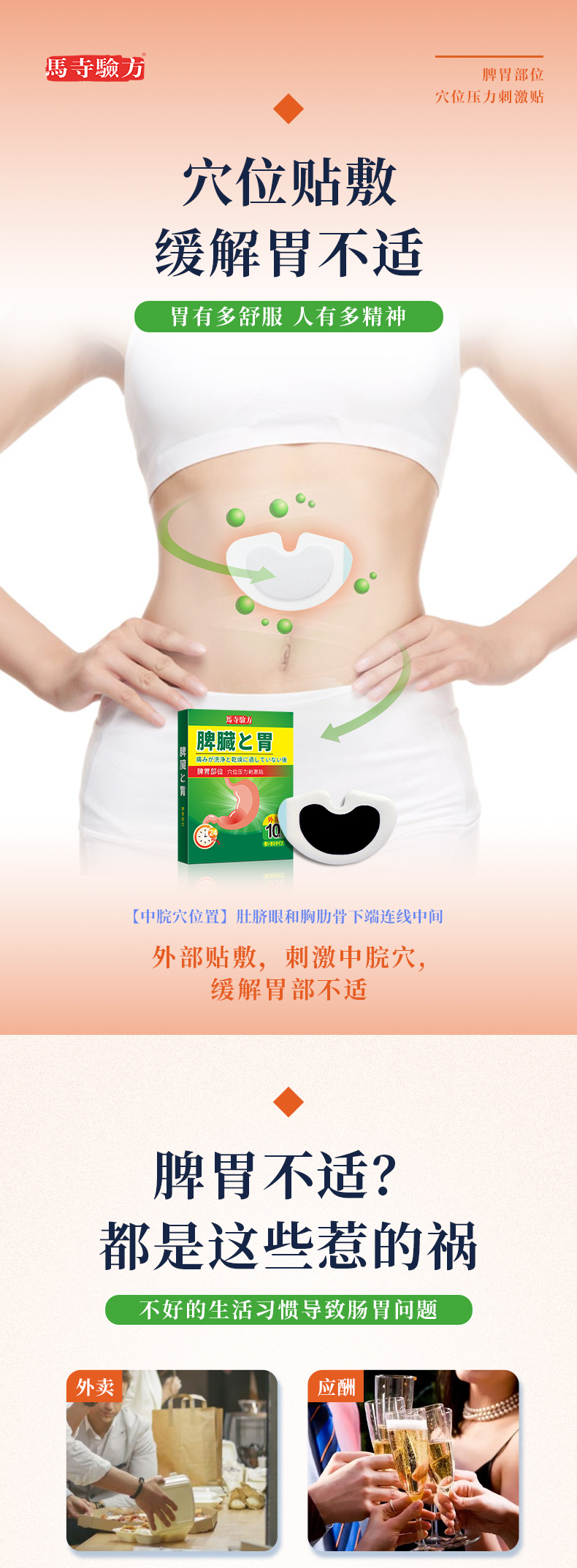 脾胃貼的正確貼法圖片，脾胃貼貼在哪個(gè)位置，兒童脾胃貼位置圖